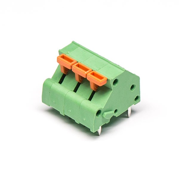 PCB Spring Terminal Blocks Green 6pin Straight Through Hole Connector