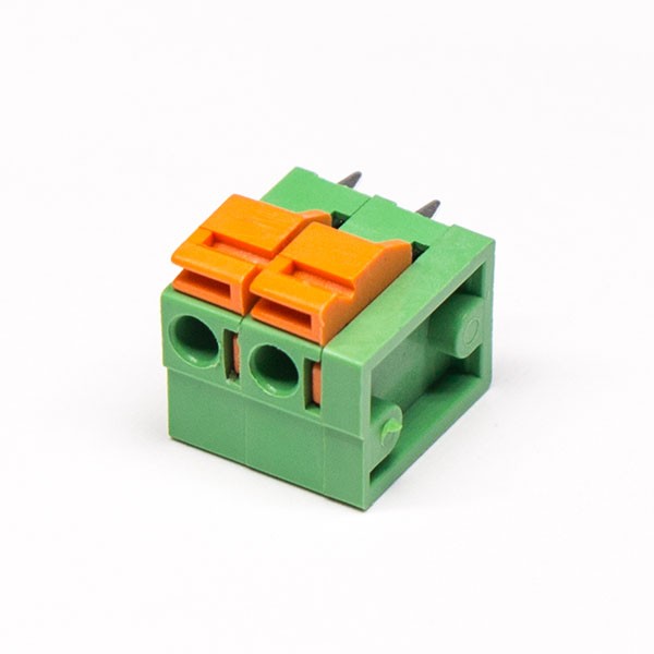 Spring Push Terminal Block 4pin Green Through Hole Straight Crimp Cable Connector