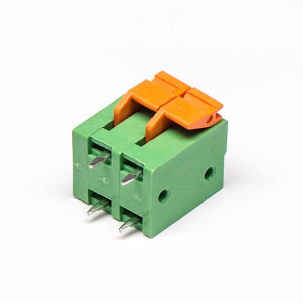 Spring Push Terminal Block 4pin Green Through Hole Straight Crimp Cable Connector