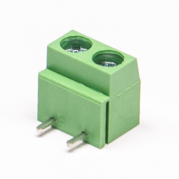 2 pin Screw Terminal 90 Degree Right Angled Green PCB Terminal Blcok