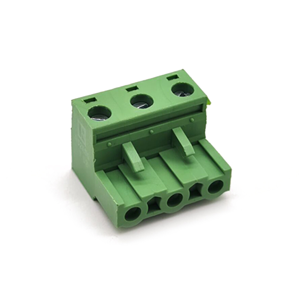 Plug-in Screw PCB Terminal Block 3pin Socket Right Angled Green Connector