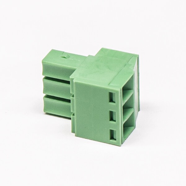 Plug in Terminal Block Connector Straight Through Hole with 3 Screw Green Connector