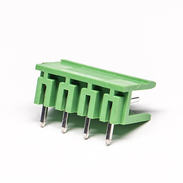 Right Angle Terminal Block 4pin Green Pluggable Connector