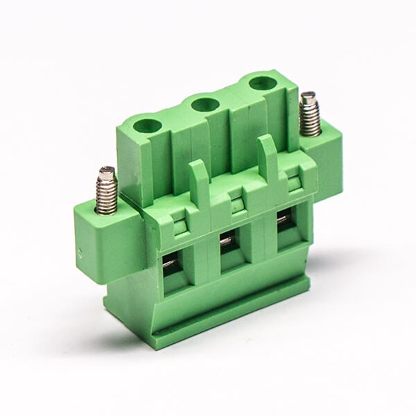 Terminal Block Connector Clamp Type Flange Mounting Green Pluggable