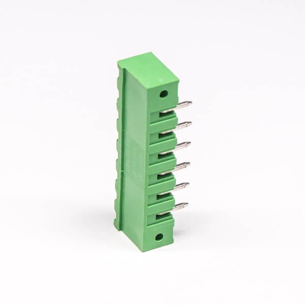 Terminal Block Connector Pluggable 6pin Right Angle Through Hole for PCB Mount