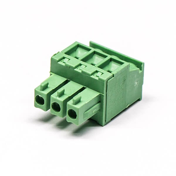 Terminal Block Plug Socket 3pin Straight Through Hole Crimp Connector