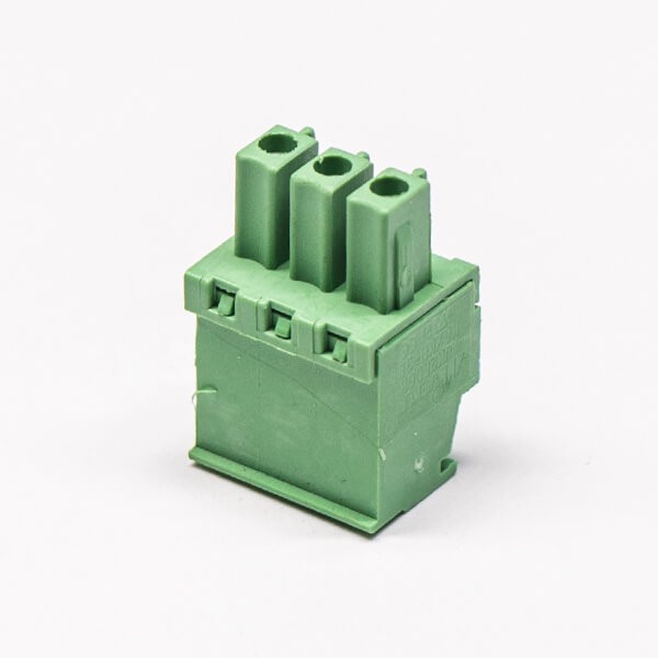 Terminal Block Plug Socket 3pin Straight Through Hole Crimp Connector