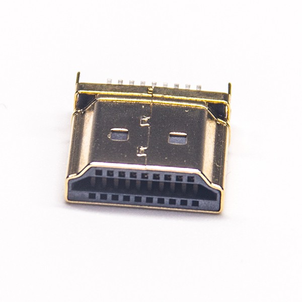 HDMI male connector 19p Straight Edge Mount for PCB