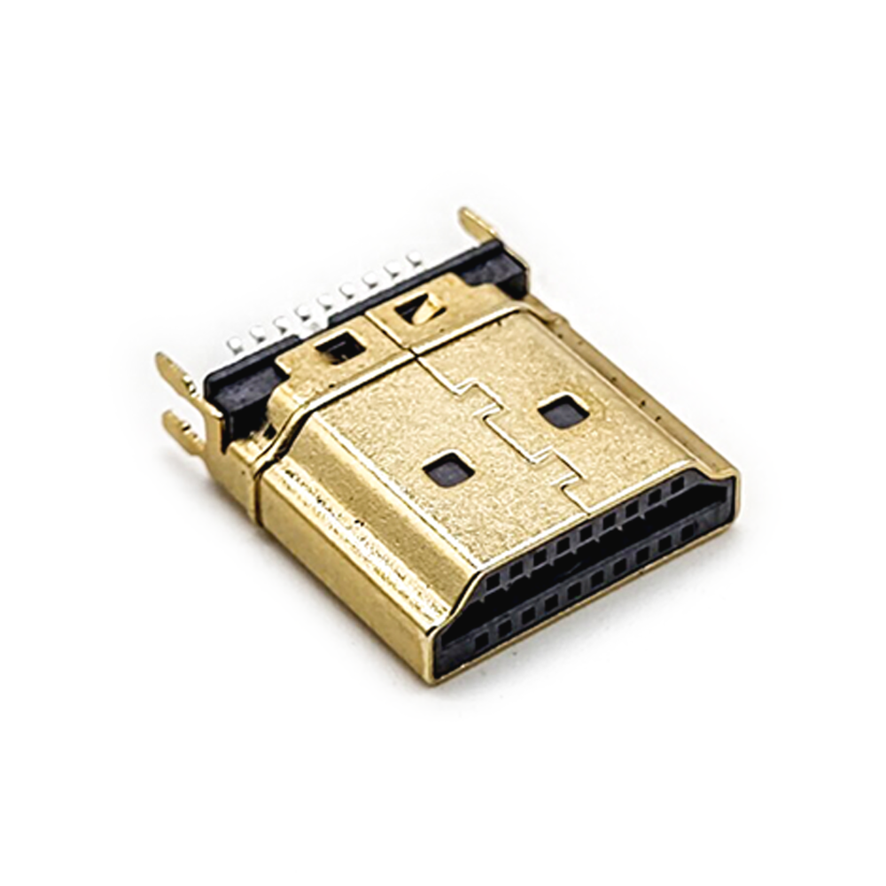 HDMI male connector 19p Straight Edge Mount for PCB