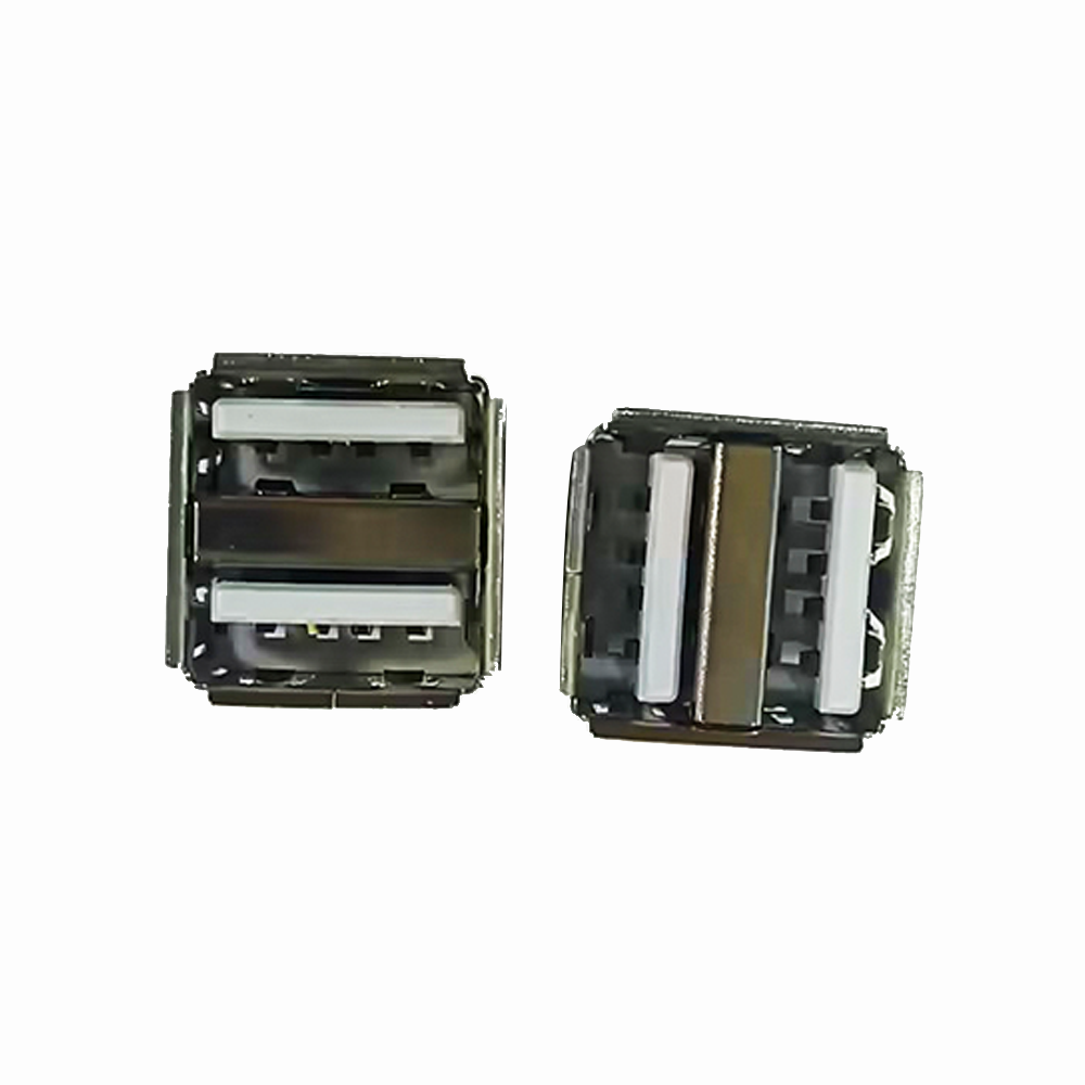 USB Dual Port Female Straight Through Hole for PCB Mount 20pcs