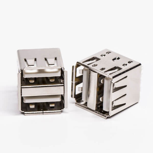 USB Dual Port Female Straight Through Hole for PCB Mount 20pcs