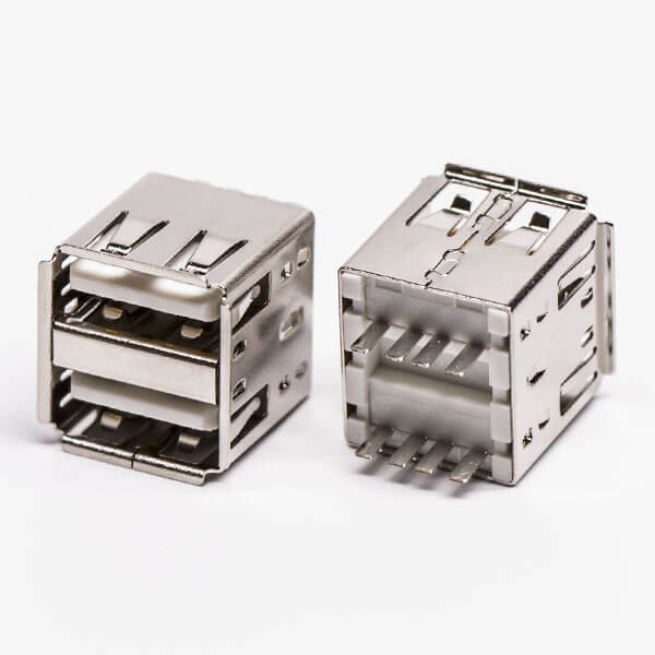 USB Dual Port Female Straight Through Hole for PCB Mount 20pcs