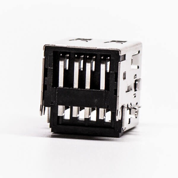 USB Right Angle Connectors Female DIP Dual Port 20pcs