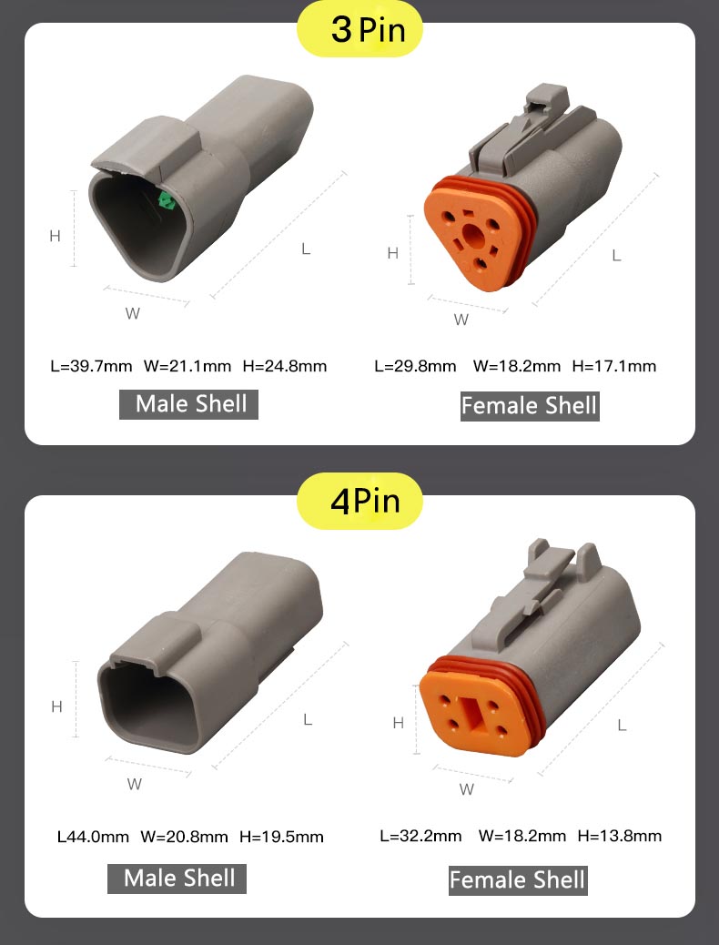 1 Set 12 Pin Auto Waterproof Connector Automotive Sealed Electric Male And Female Plug DT06-12S/DT04-12P