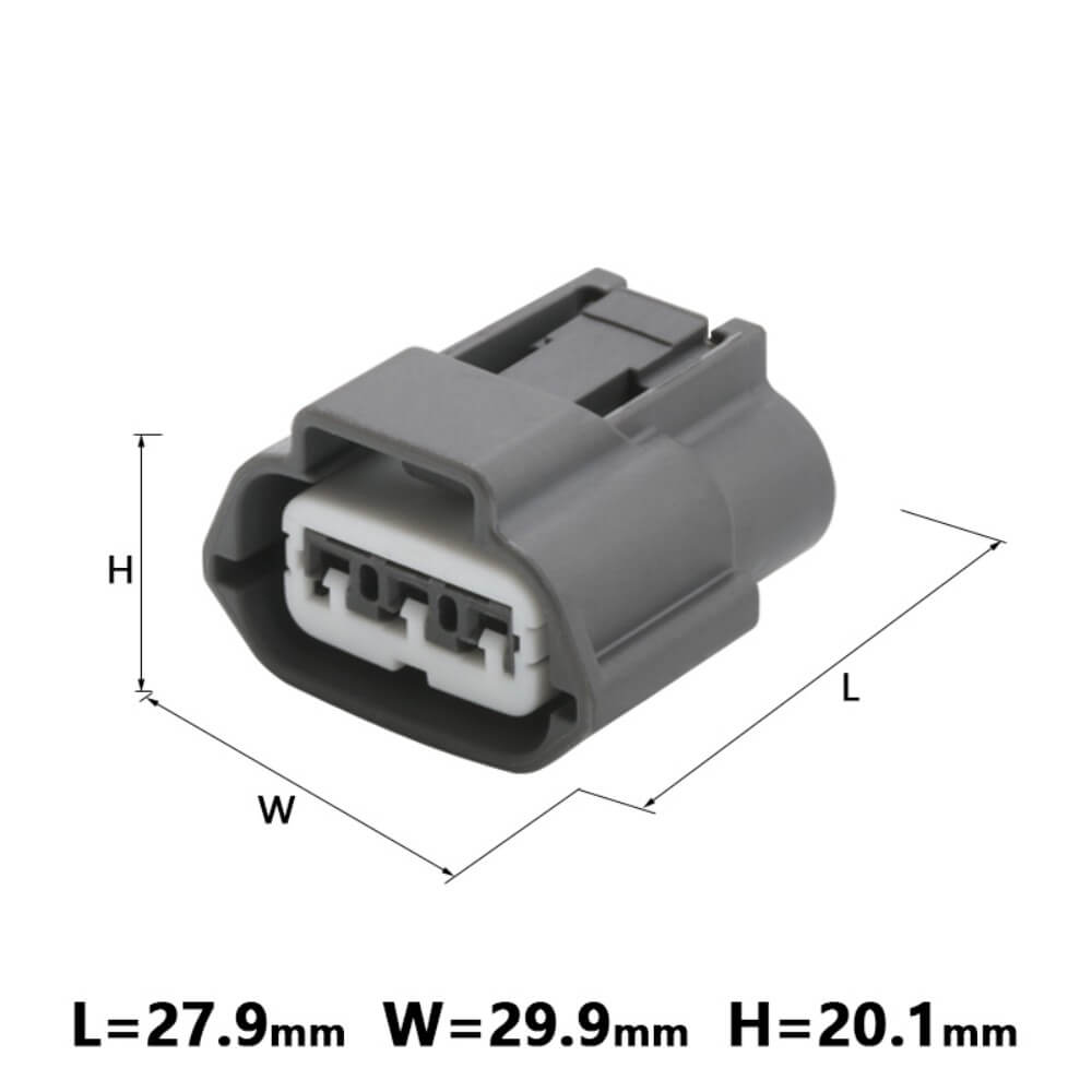 Female 3 Pin Electronic Wire Auto Connector