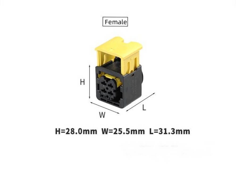 Female 4Pins Connector Rectangular Hosing