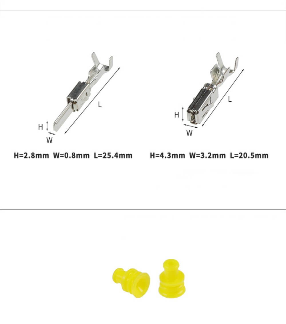 Female 4Pins Connector Rectangular Hosing