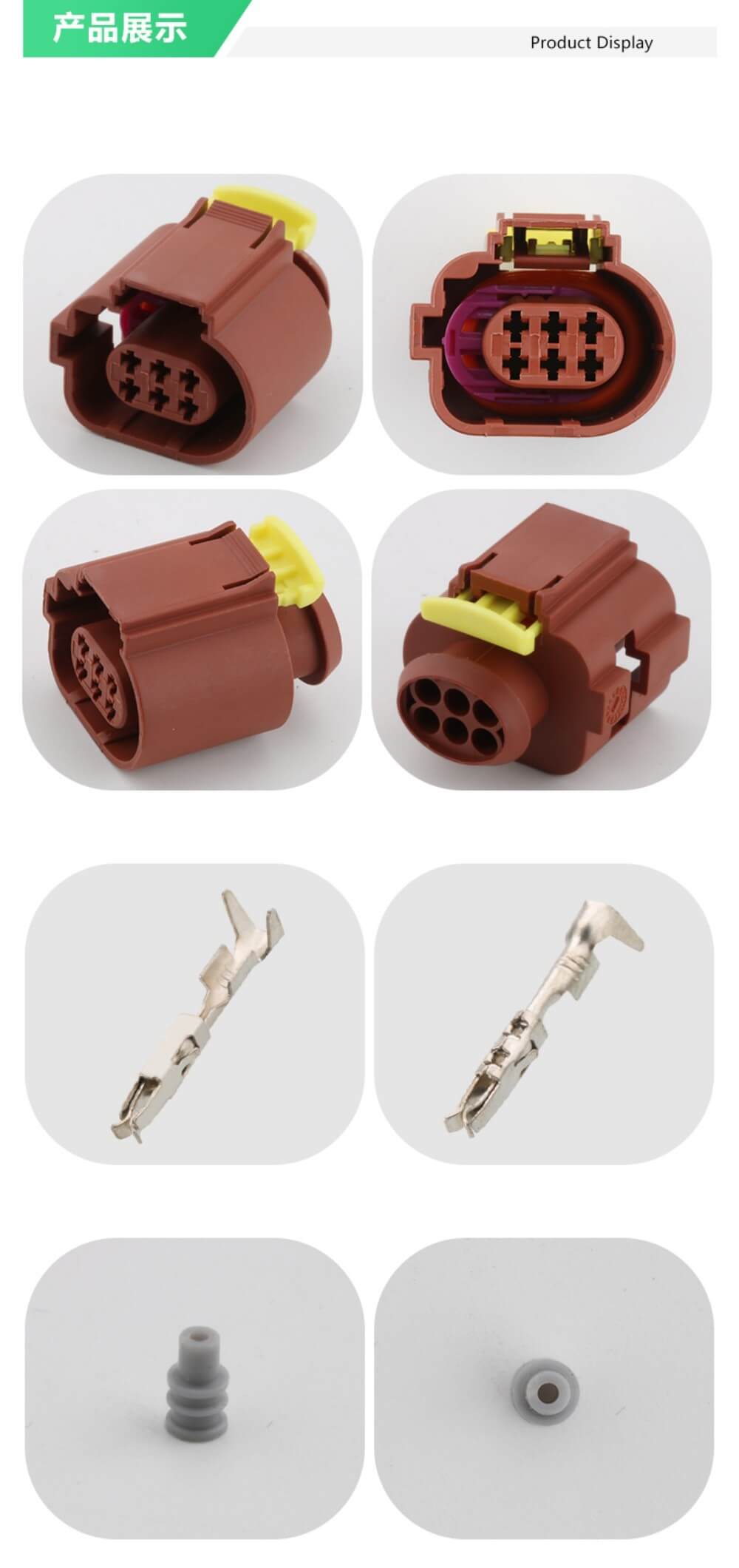 Female Automobile Equivalent 6 Pin Cable Waterproof Connector