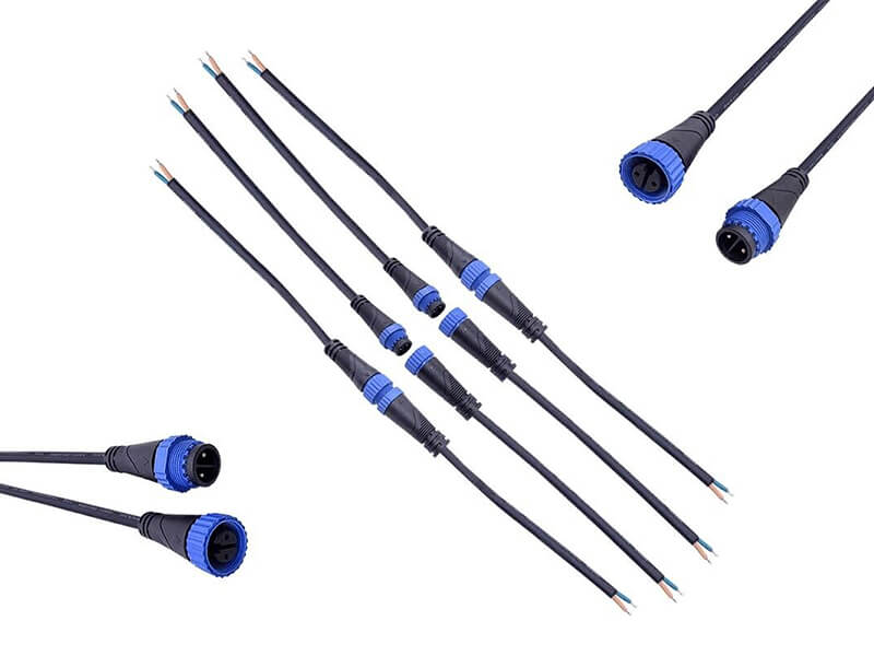 F Type M15 Waterproof Connector 2 Pin Industrial Aviation LED Power Connector Six Female with 1.5 Square Cable