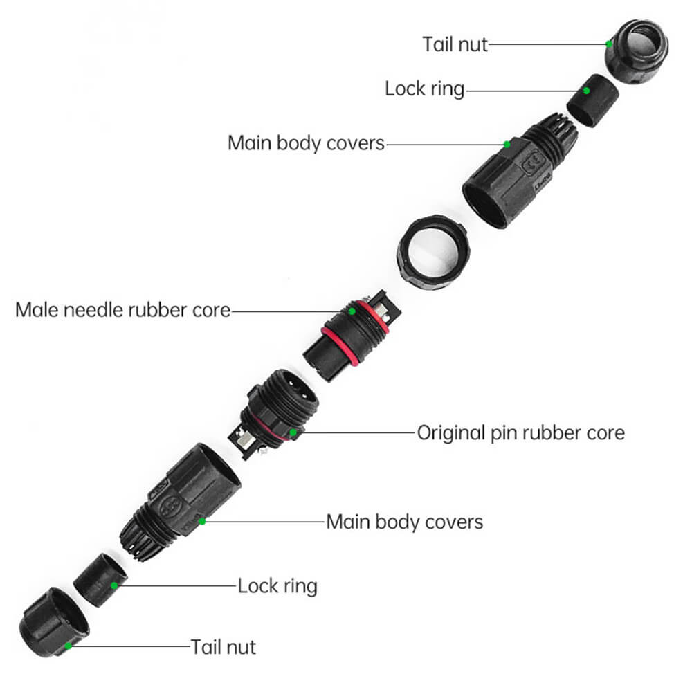 M16xa03-Pinxa0IP68xa0Dockingxa0Male-Femalexa0Aviationxa0Connectorxa0Screwxa0Lockxa0Linexa0Connection