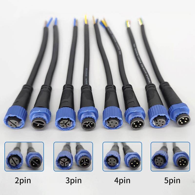 Waterproof Male Female Plug M15 Connector 2Pin Industrial Aviation LED Power Cord Automobile Plug-in 1.5 Square Cable